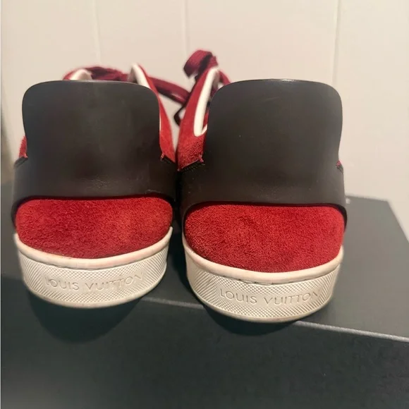 Louis Vuitton Red Suede Sneakers - Picture 4 of 9